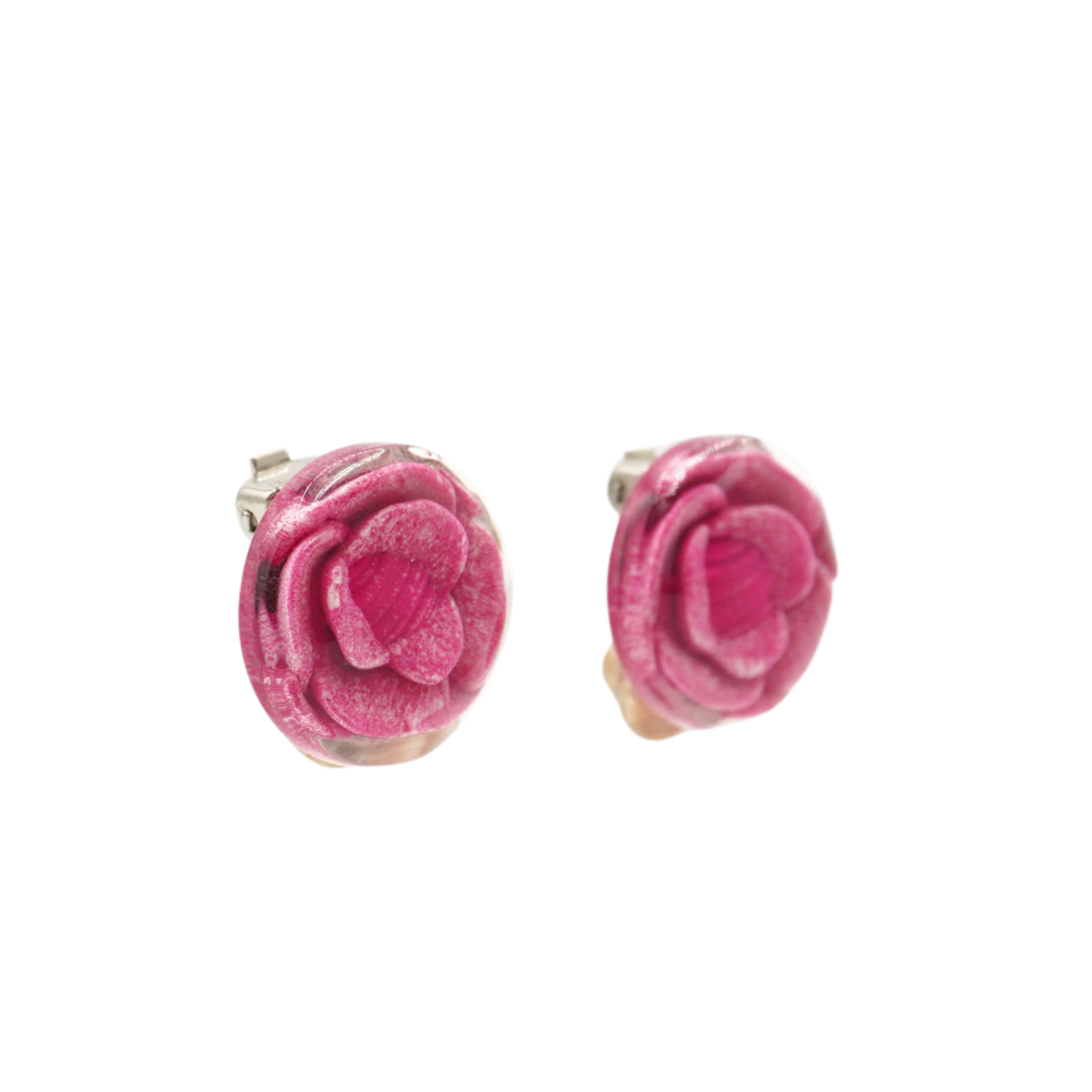 Chanel 'Camellia' Clip On Earrings