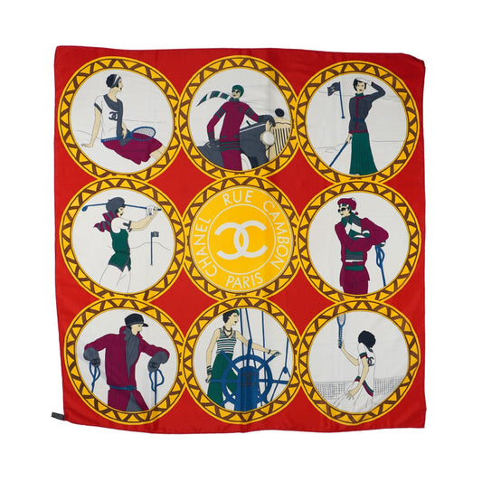 Chanel Vintage 'Rue Cambon Sporting Ladies' Scarf