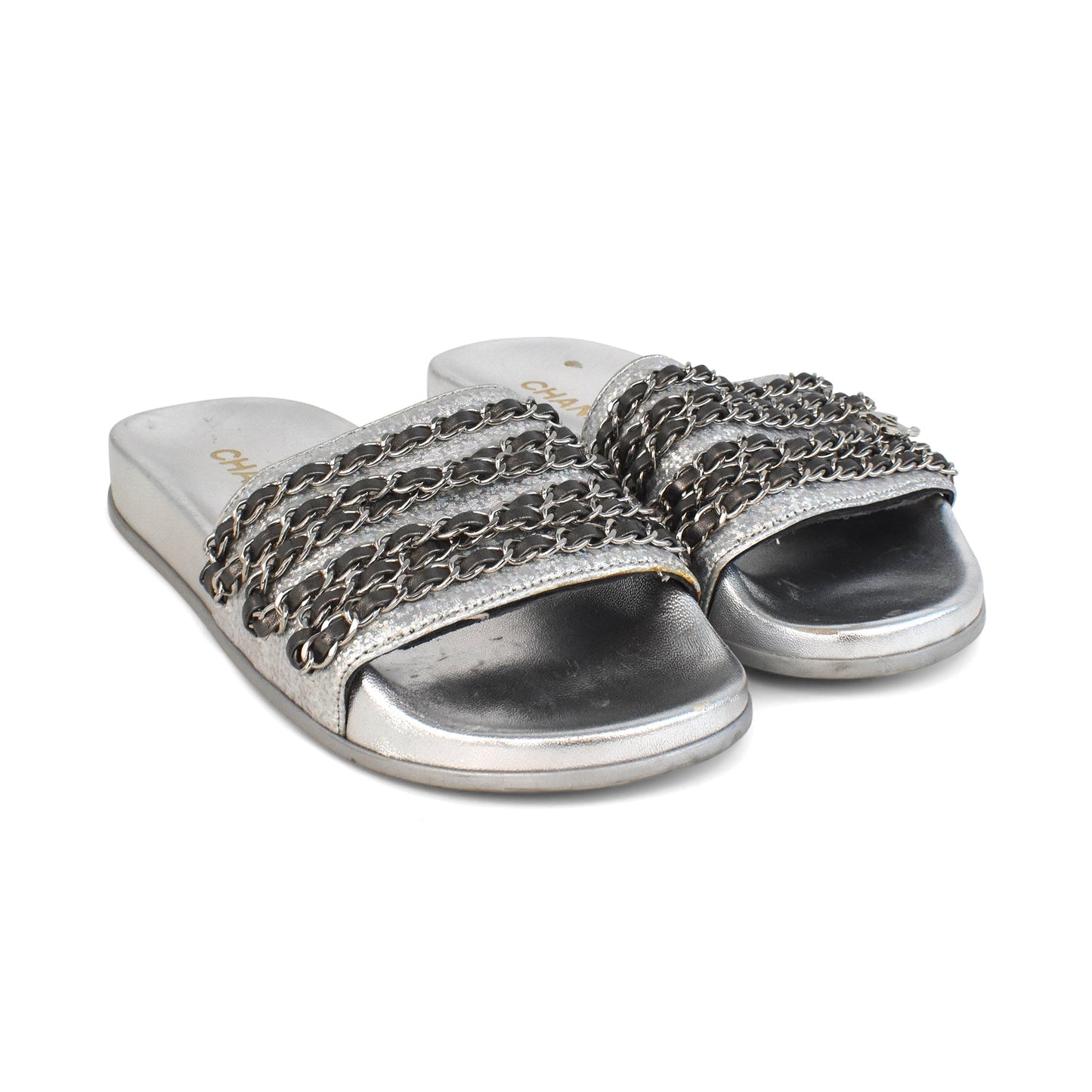 Chanel 'Chain' Slides - Women's 37