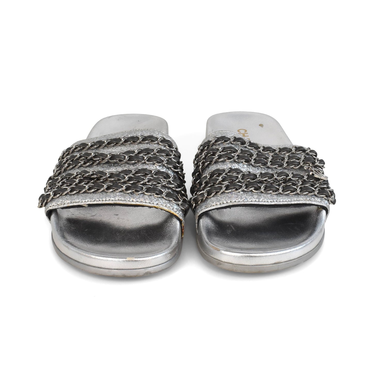 Chanel 'Chain' Slides - Women's 37