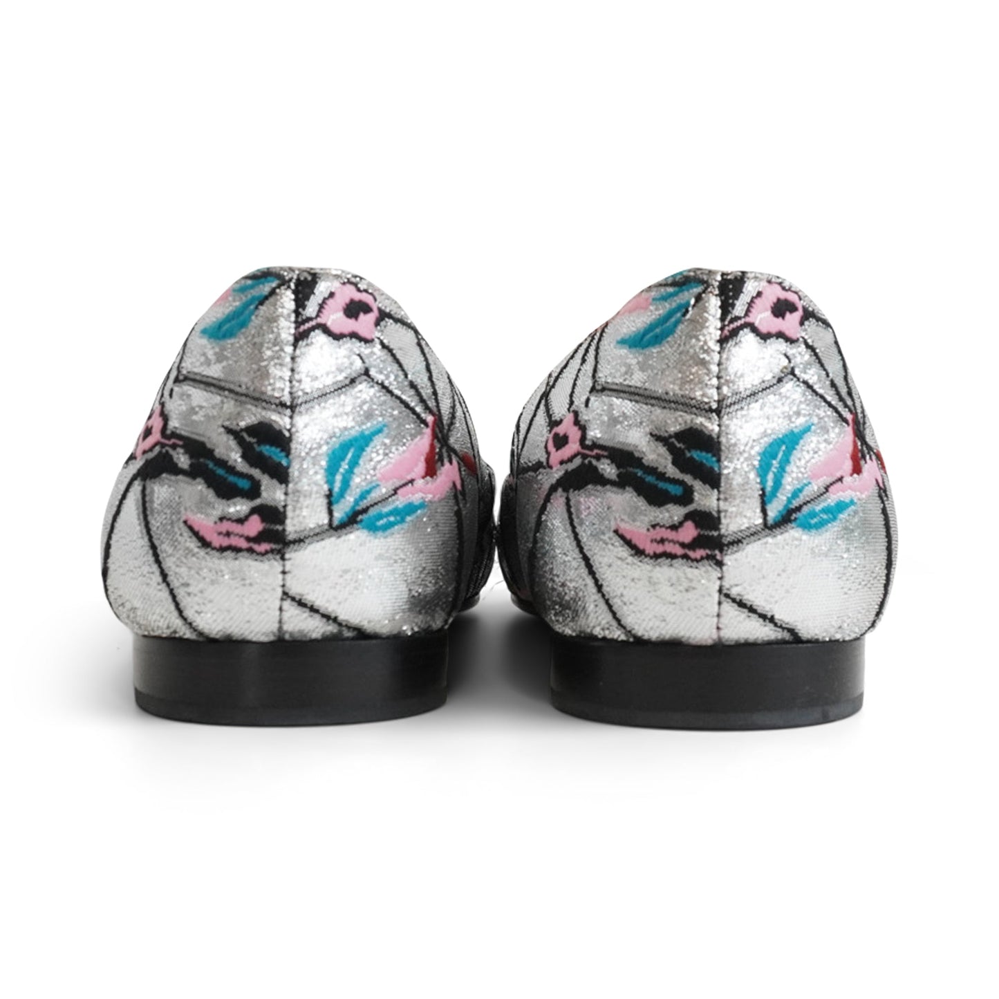Christian Dior Silver Brocade Flats - Women's 37