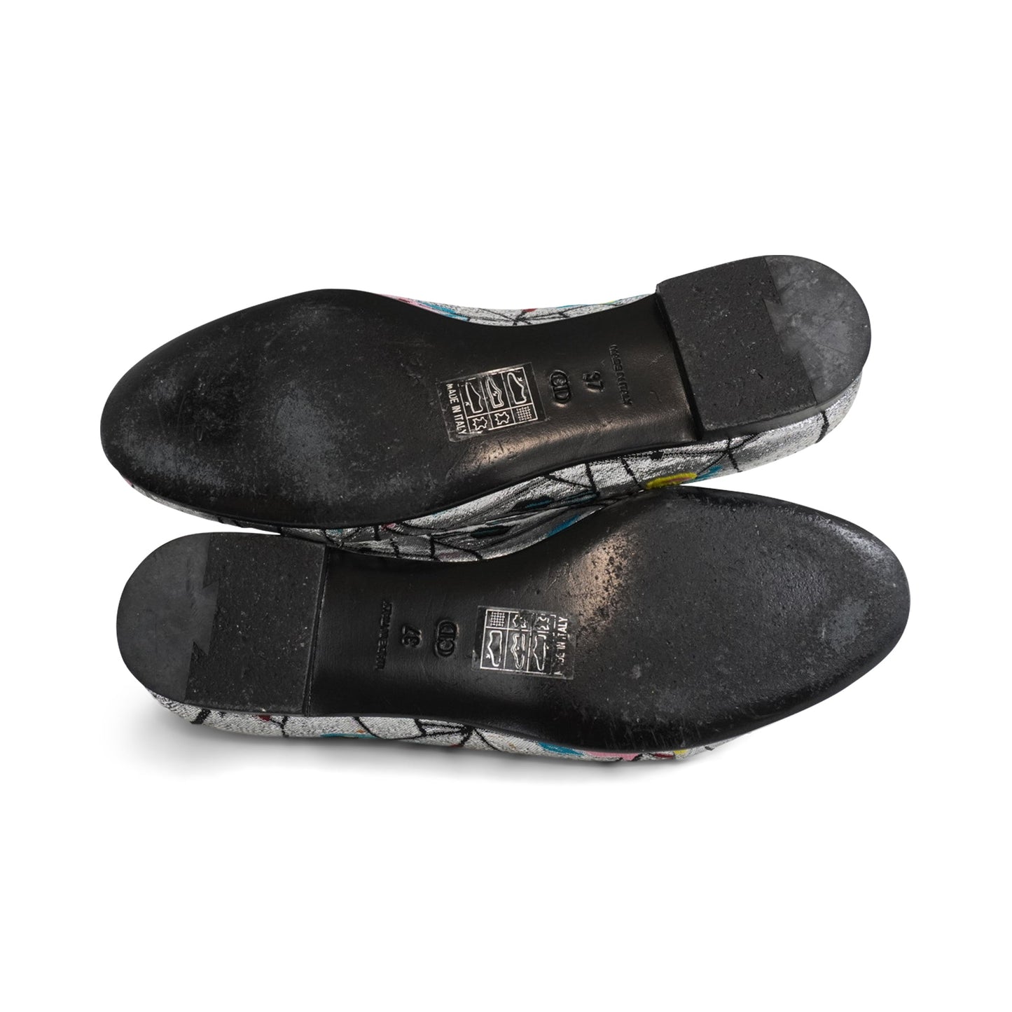 Christian Dior Silver Brocade Flats - Women's 37