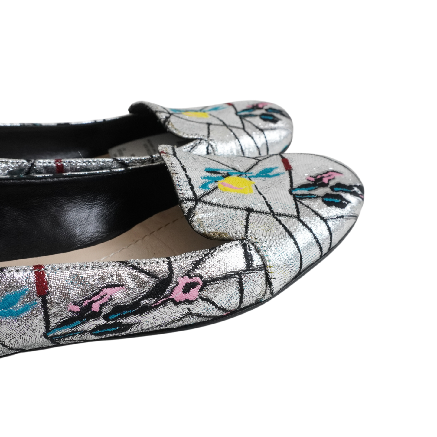 Christian Dior Silver Brocade Flats - Women's 37