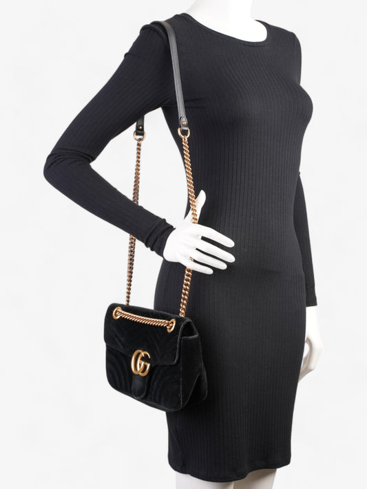Gucci GG Marmont Black Velvet Small