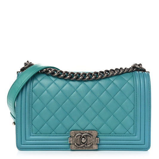 CHANEL CALFSKIN QUILTED MEDIUM BOY FLAP BAG