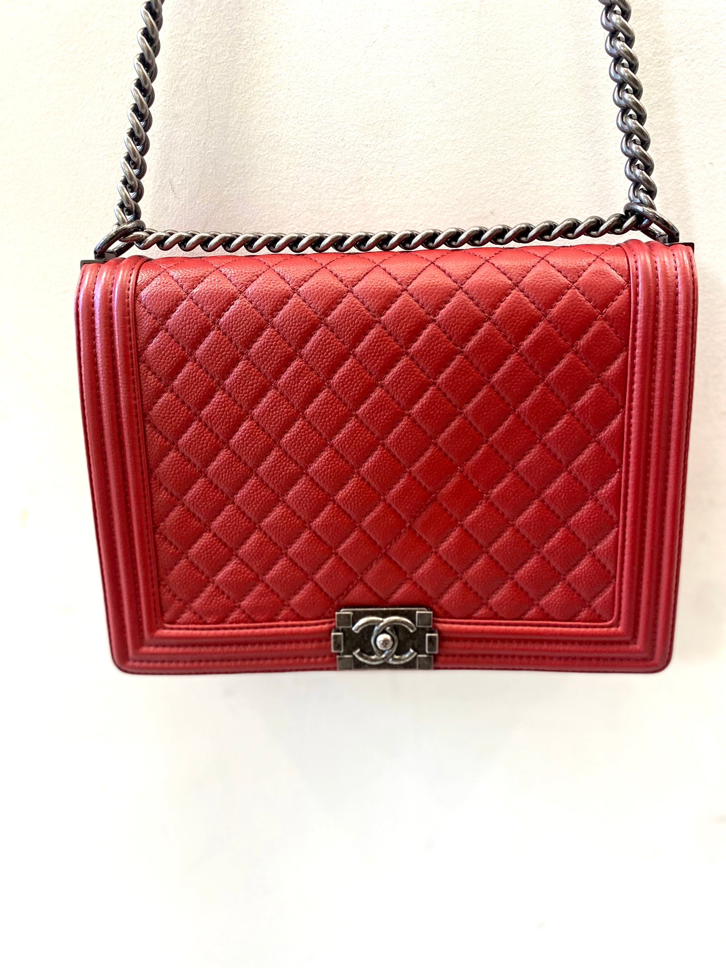 CHANEL CAVIAR QUILTED LEATHER LARGE BOY BAG