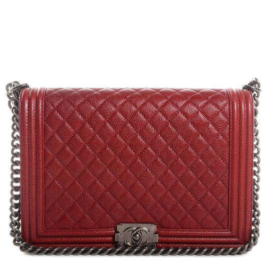 CHANEL CAVIAR QUILTED LEATHER LARGE BOY BAG