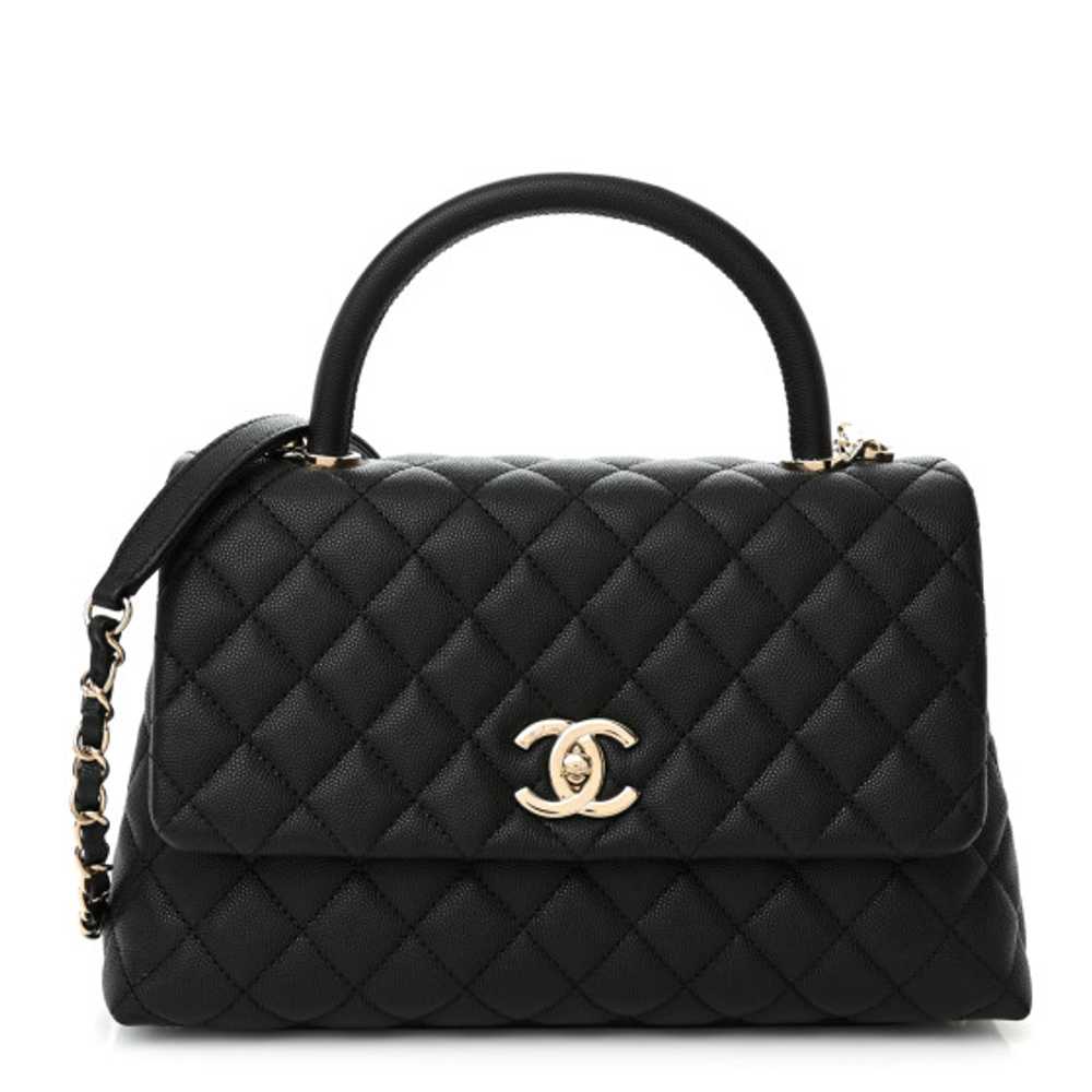 CHANEL CAVIAR QUILTED COCO HANDLE 21P MEDIUM SHOULDER BAG