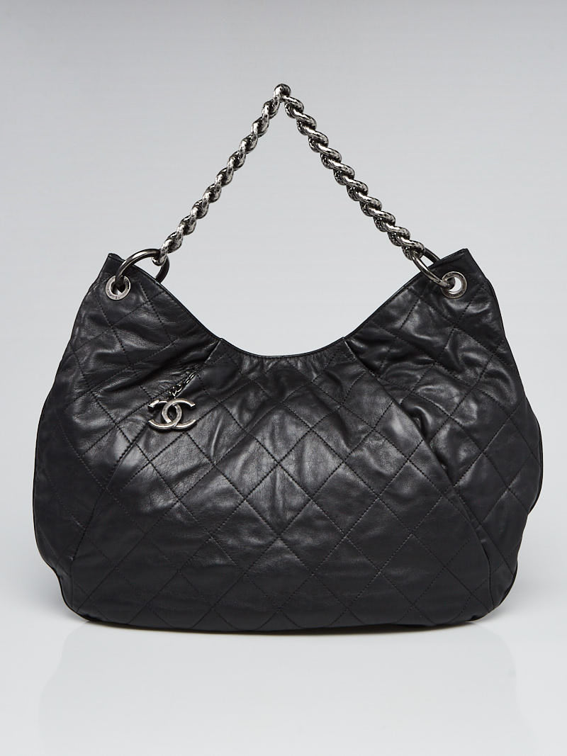 CHANEL COCO PLEATS QUILTED CALFSKIN LARGE HOBO BAG