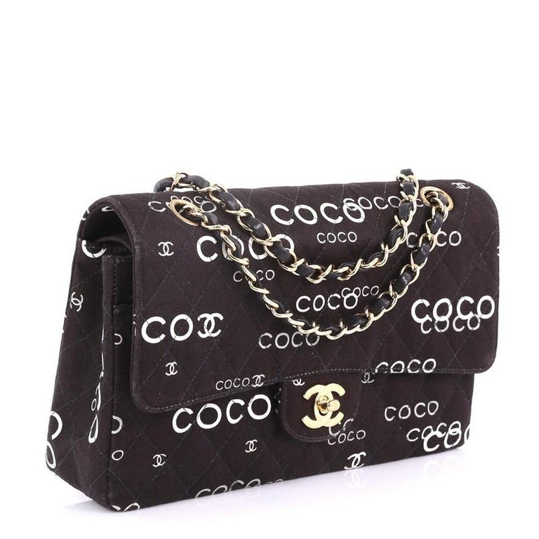 CHANEL CLASSIC COCO PRINT DOUBLE FLAP BAG