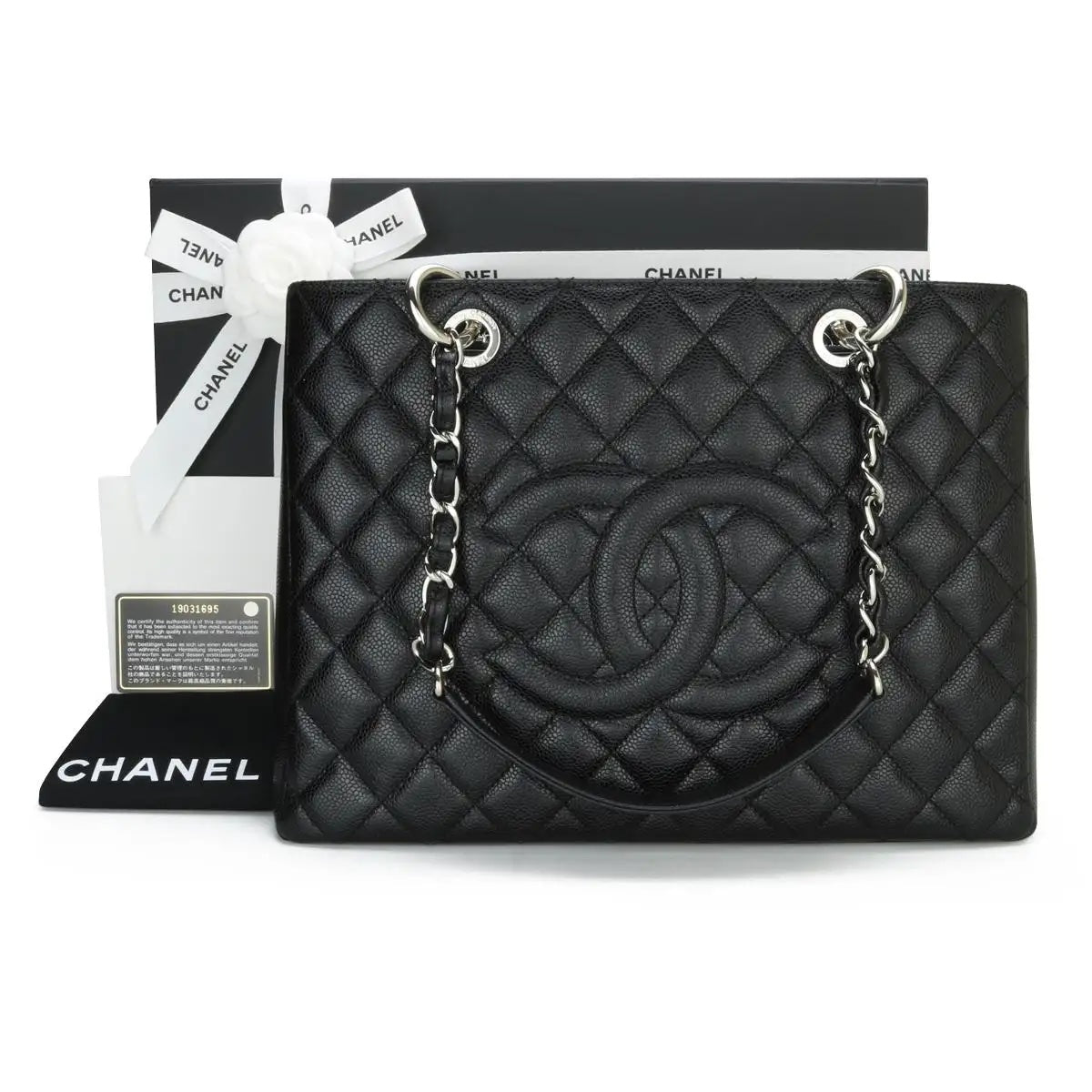 CHANEL CAVIAR QUILTED LEATHER GST TOTE BAG