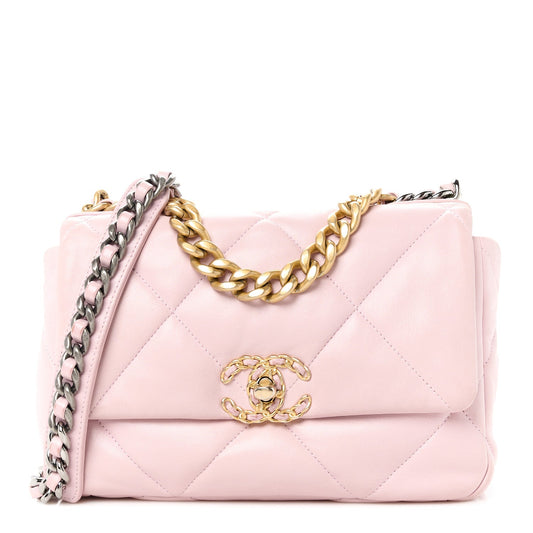 CHANEL QUILTED GOATSKIN MEDIUM CHANEL 19 FLAP BAG