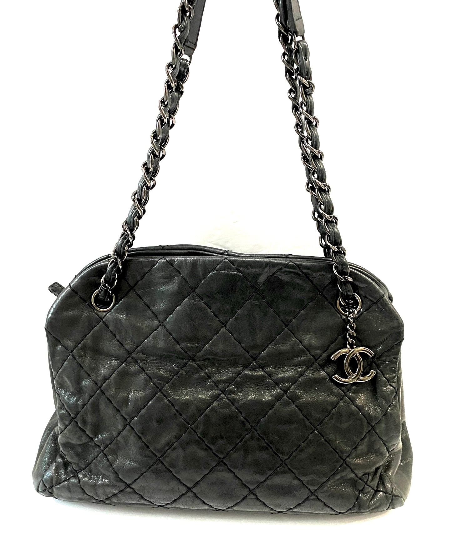 CHANEL IRIDESCENT CALFSKIN LEATHER LARGE JUST MADEMOISELLE BAG