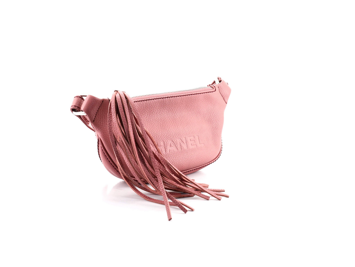 Chanel Lax Crossbody Bag Pebbled Leather Pink