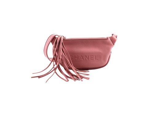 Chanel Lax Crossbody Bag Pebbled Leather Pink