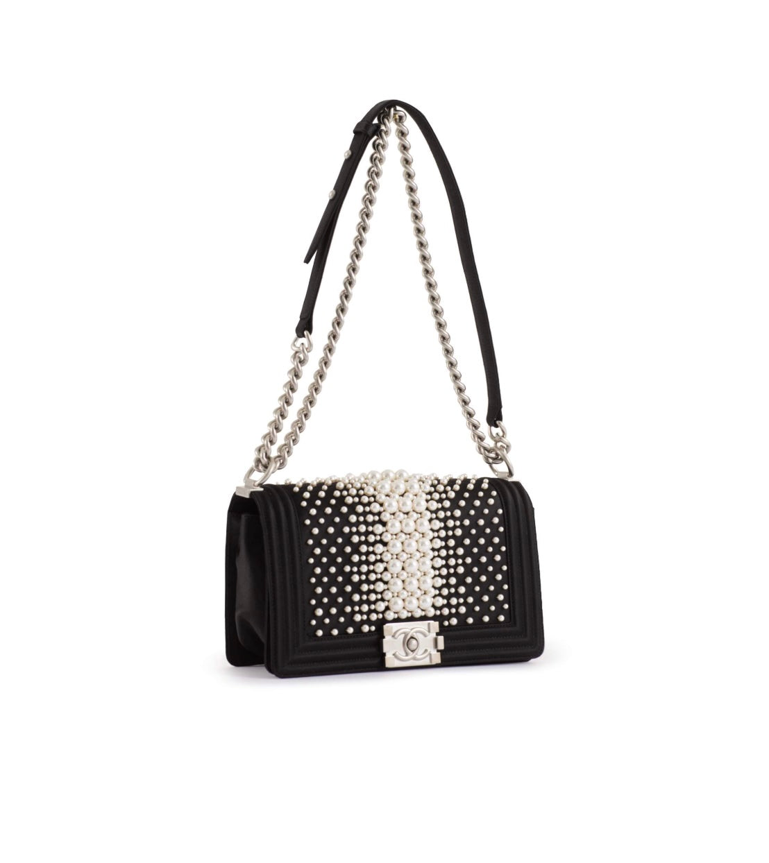 CHANEL LIMITED EDITION FAUX PEARL MEDIUM BOY BAG