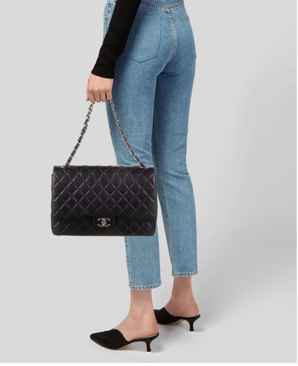 CHANEL CLASSIC BLUE MAXI DOUBLE FLAP BAG