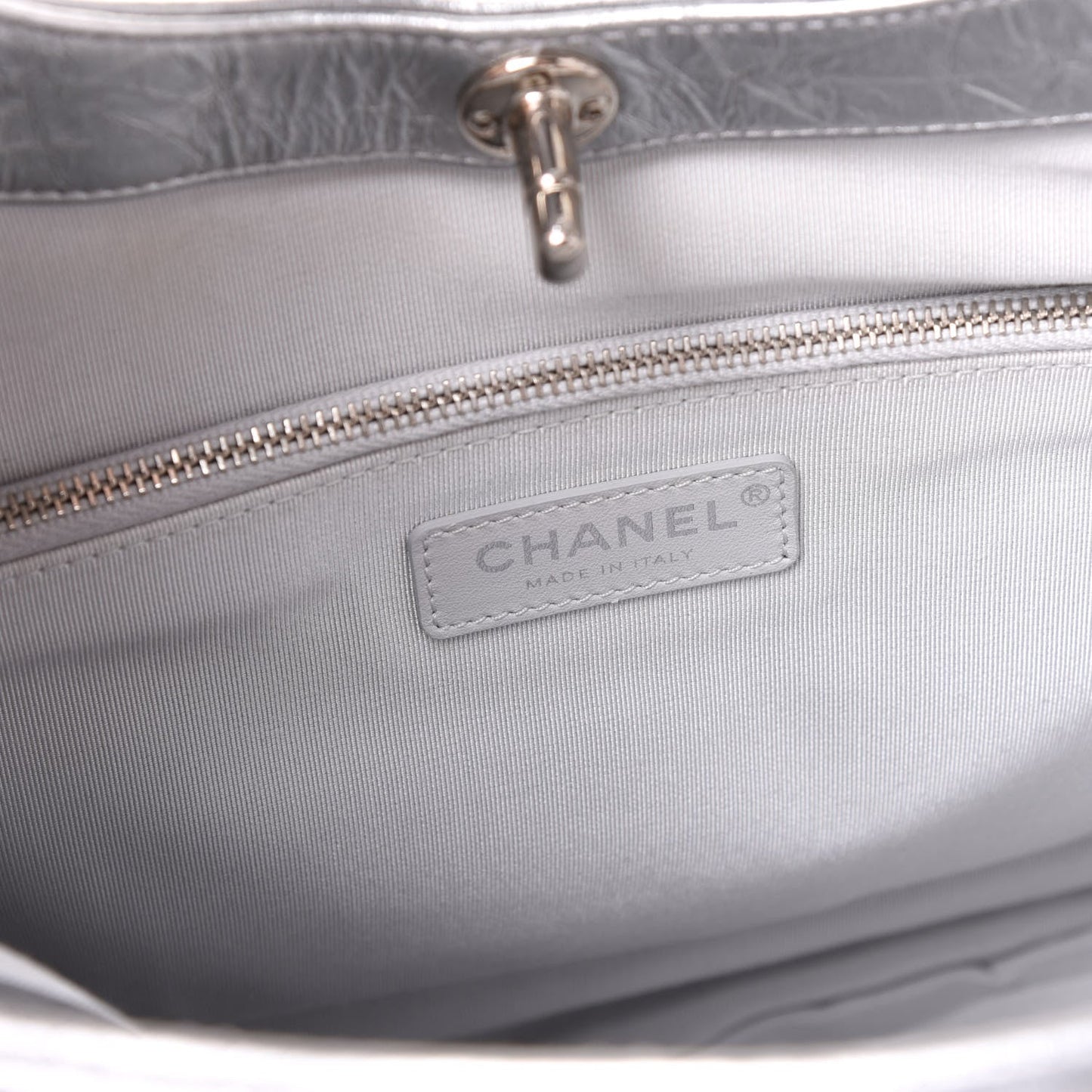 CHANEL METALLIC CRUMPLED CALFSKIN SMALL 31 SHOPPING TOTE BAG
