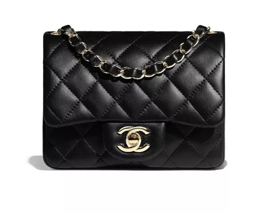 CHANEL SQUARE CLASSIC QUILTED LAMBSKIN MINI FLAP BAG
