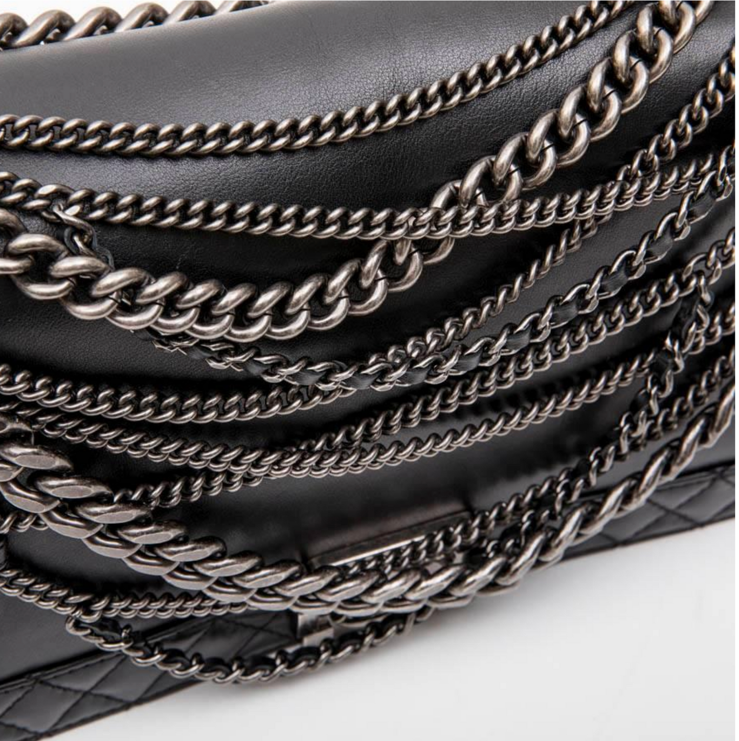 CHANEL 'Multi Chains' Boy Bag in Black Lambskin