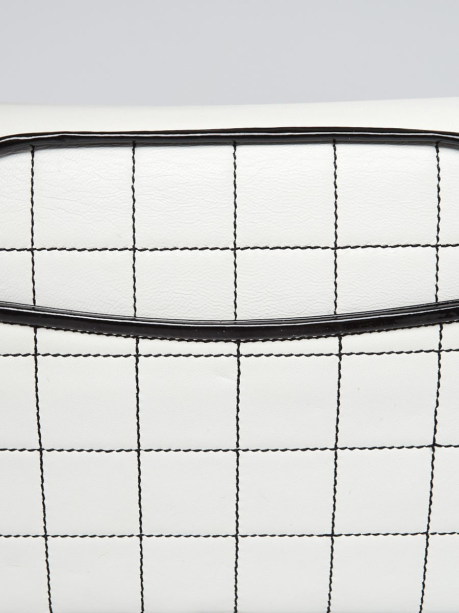 CHANEL White Square Quilted Leather Mademoiselle Small Flap Bag