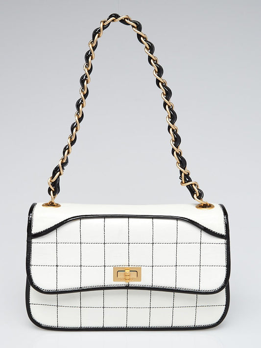 CHANEL White Square Quilted Leather Mademoiselle Small Flap Bag