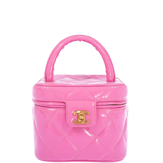 Chanel Vintage 1995 Barbie Collection Pink Heart Mirror Vanity Case and Bag