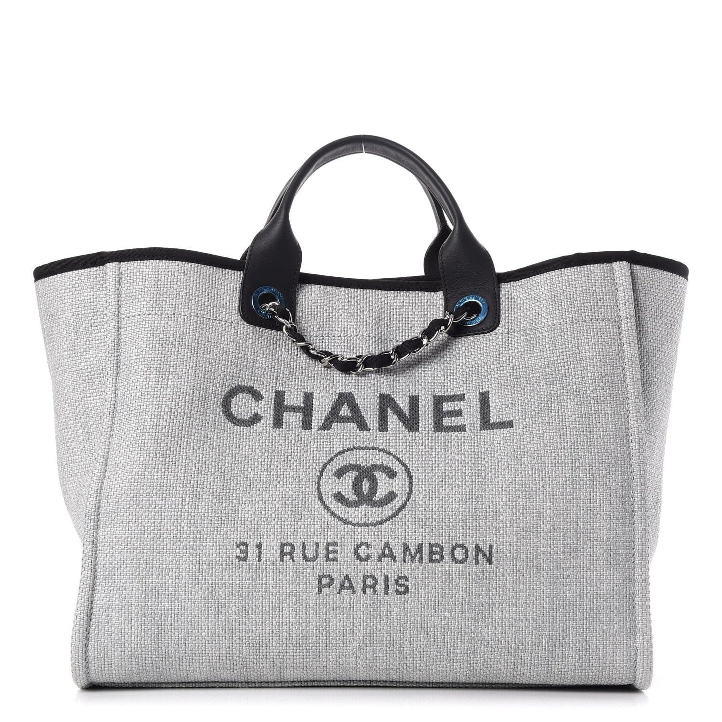 Chanel Woven Straw Raffia Medium Deauville Tote