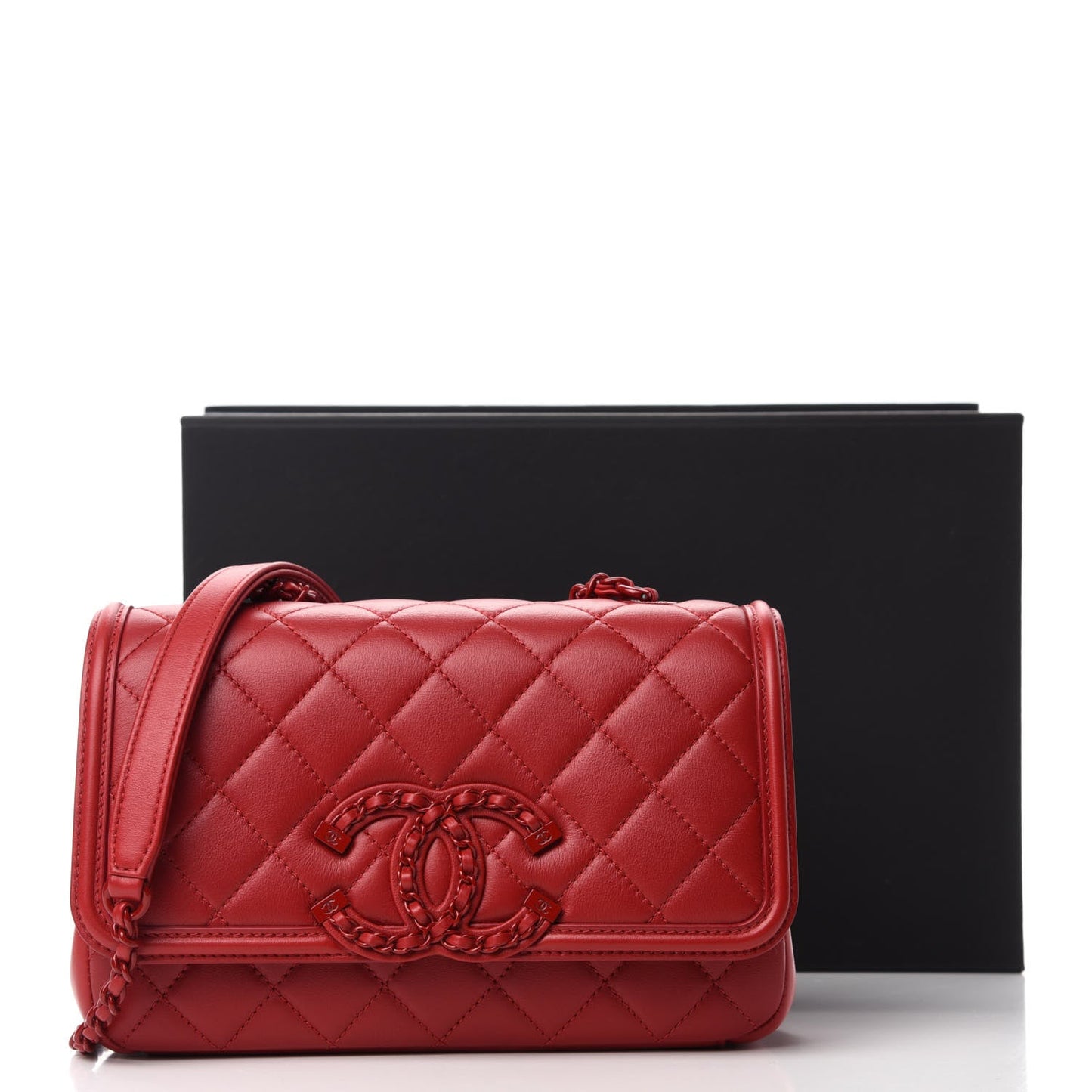 CHANEL SMALL LAMBSKIN QUILTED CC FILIGREE FLAP BAG