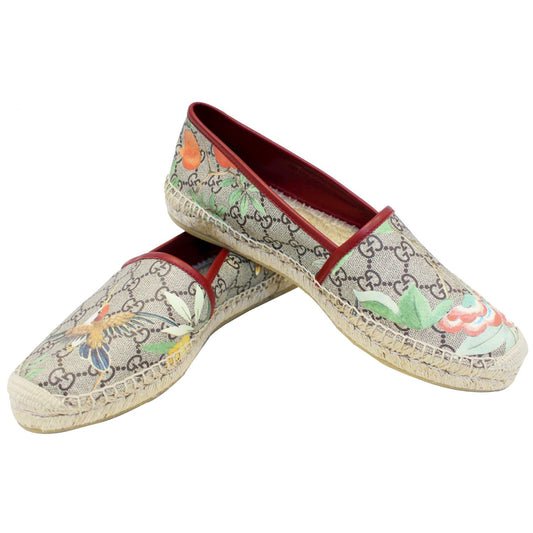 GUCCI GG Blooms Supreme Espadrille Flats Size 42