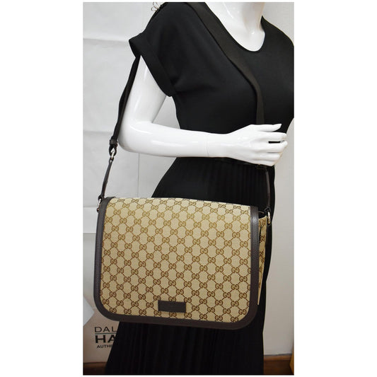 GUCCI GG Canvas Messenger Bag Dark Brown 449171 - 20% OFF