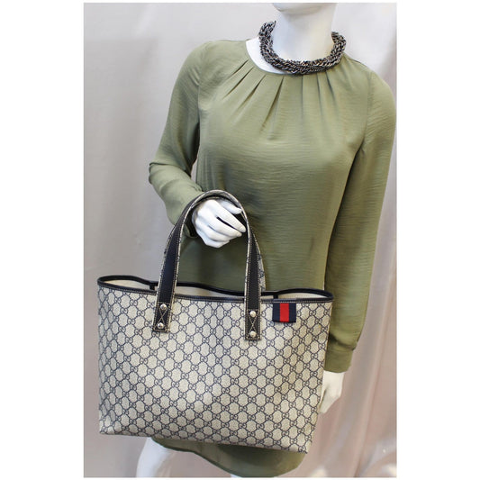 GUCCI GG Supreme Tote Bag 211134 Blue