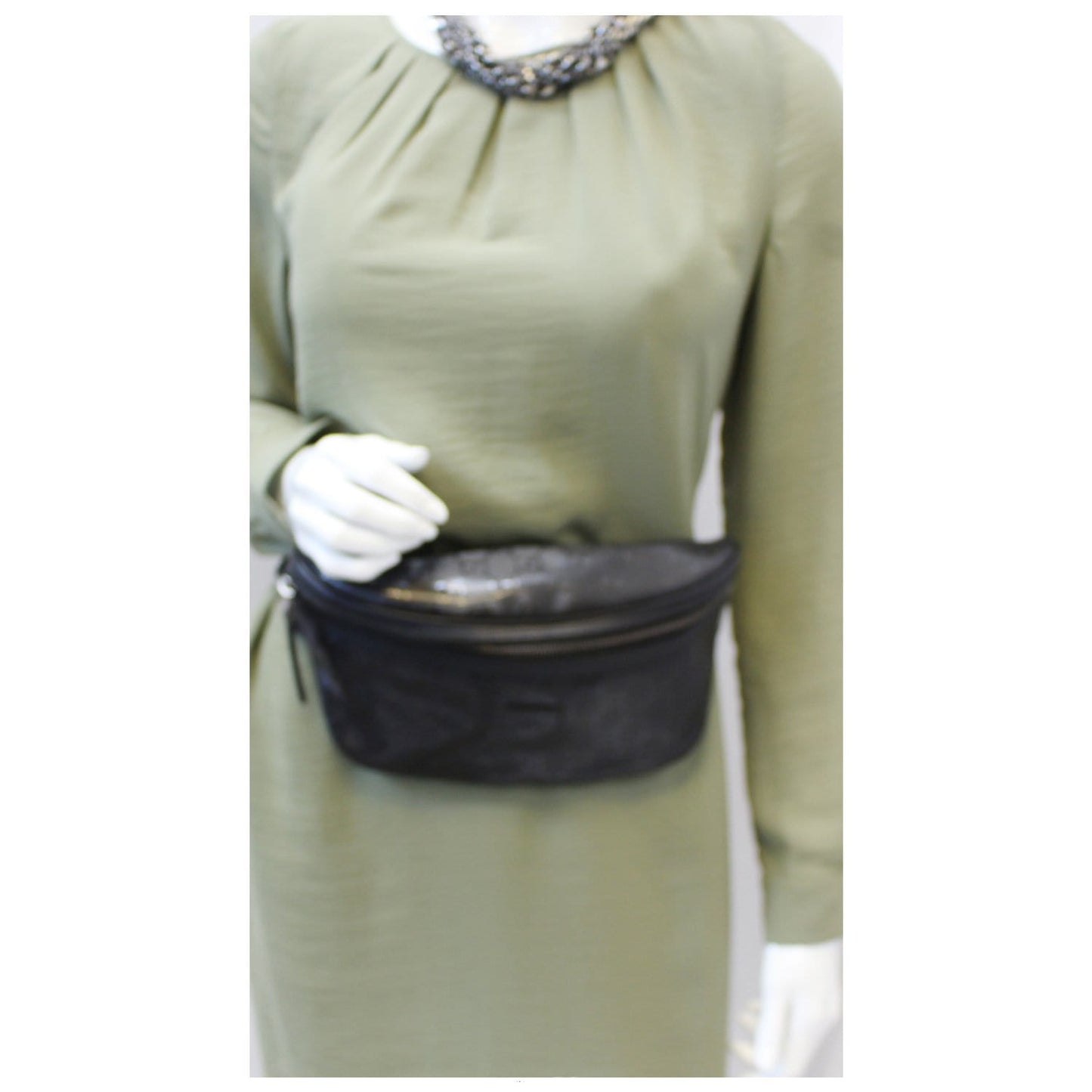 GUCCI GG Imprime Monogram Waist Bum Bag Black 233269