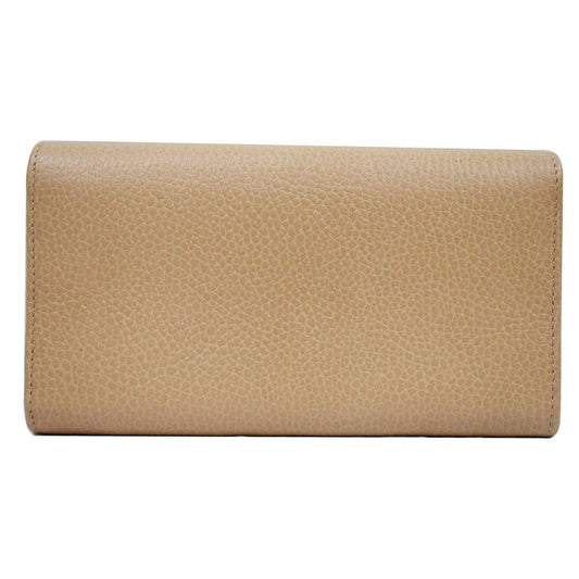 GUCCI GG Interlocking Continental Leather Wallet Beige 615524