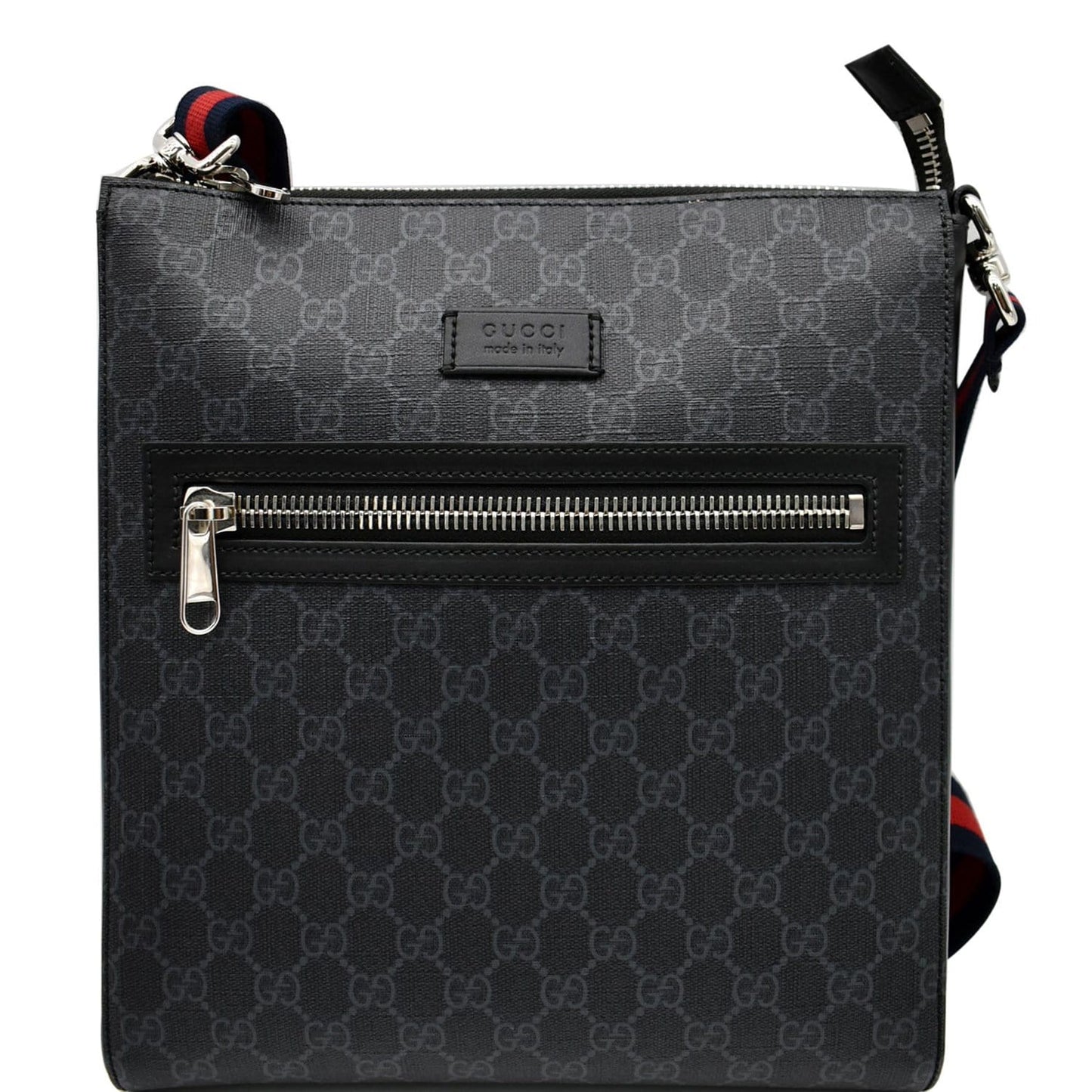 GUCCI GG Supreme Square Messenger Bag Black 474137