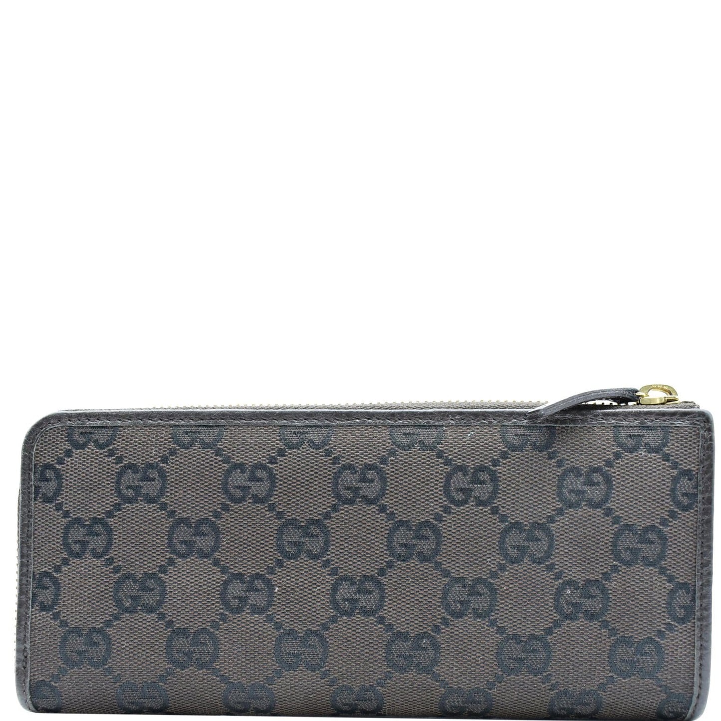 GUCCI GG Canvas Zip Around Wallet Brown 268917