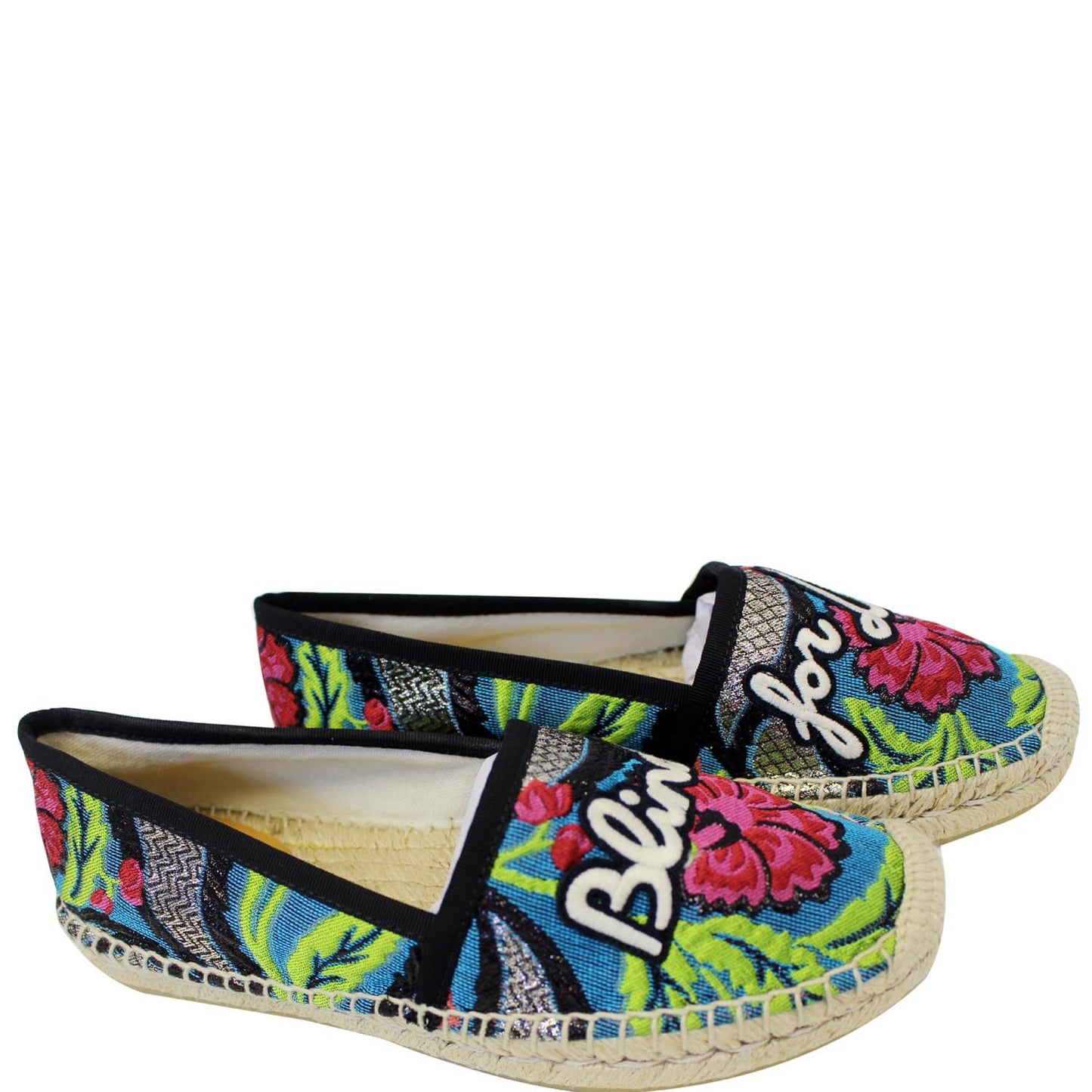 GUCCI Embroidered Blind For Love Espadrilles Flat Multicolor US 6 - Last Call