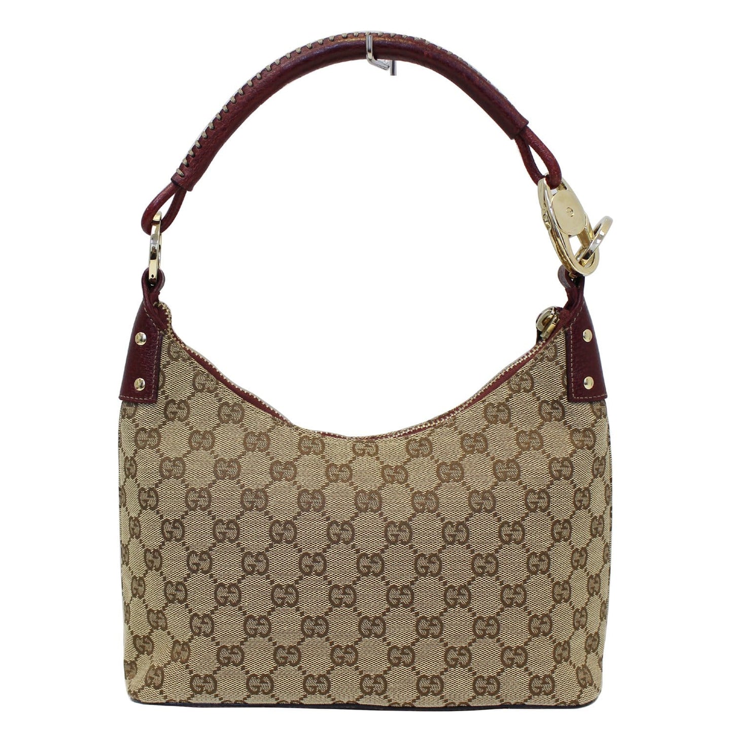 GUCCI GG Canvas Classic Ring Tote Shoulder Bag Beige