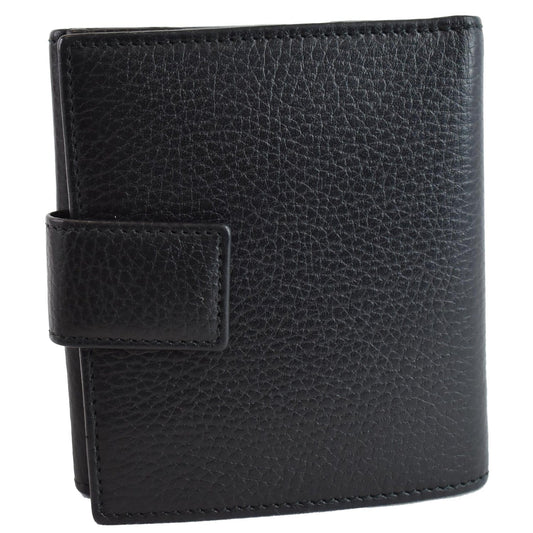 GUCCI GG Leather French Flap Wallet Black 456122