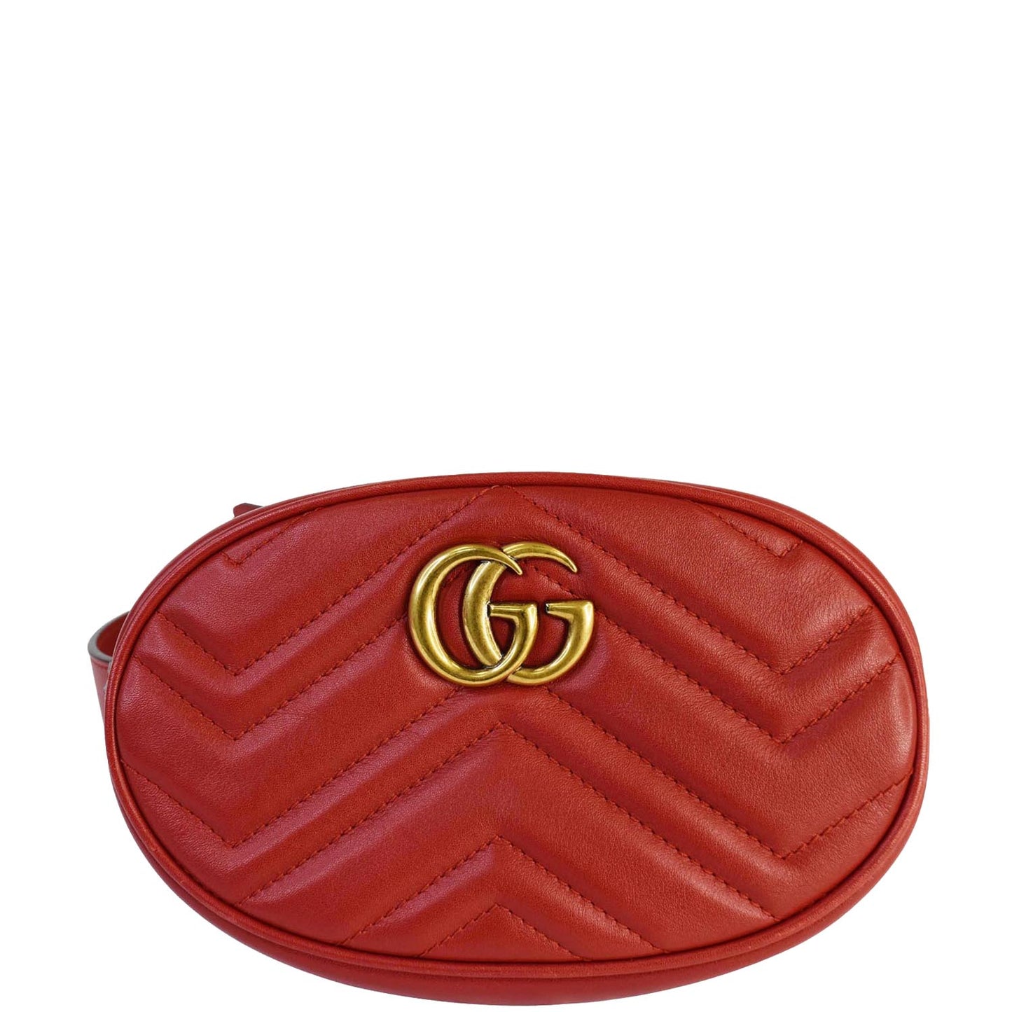 GUCCI GG Marmont Matelasse Leather Belt Bag 476434 Red - Final Sale