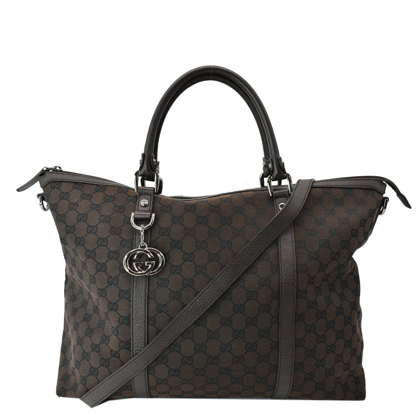 GUCCI GG Guccissima Canvas Leather Tote Brown 339550