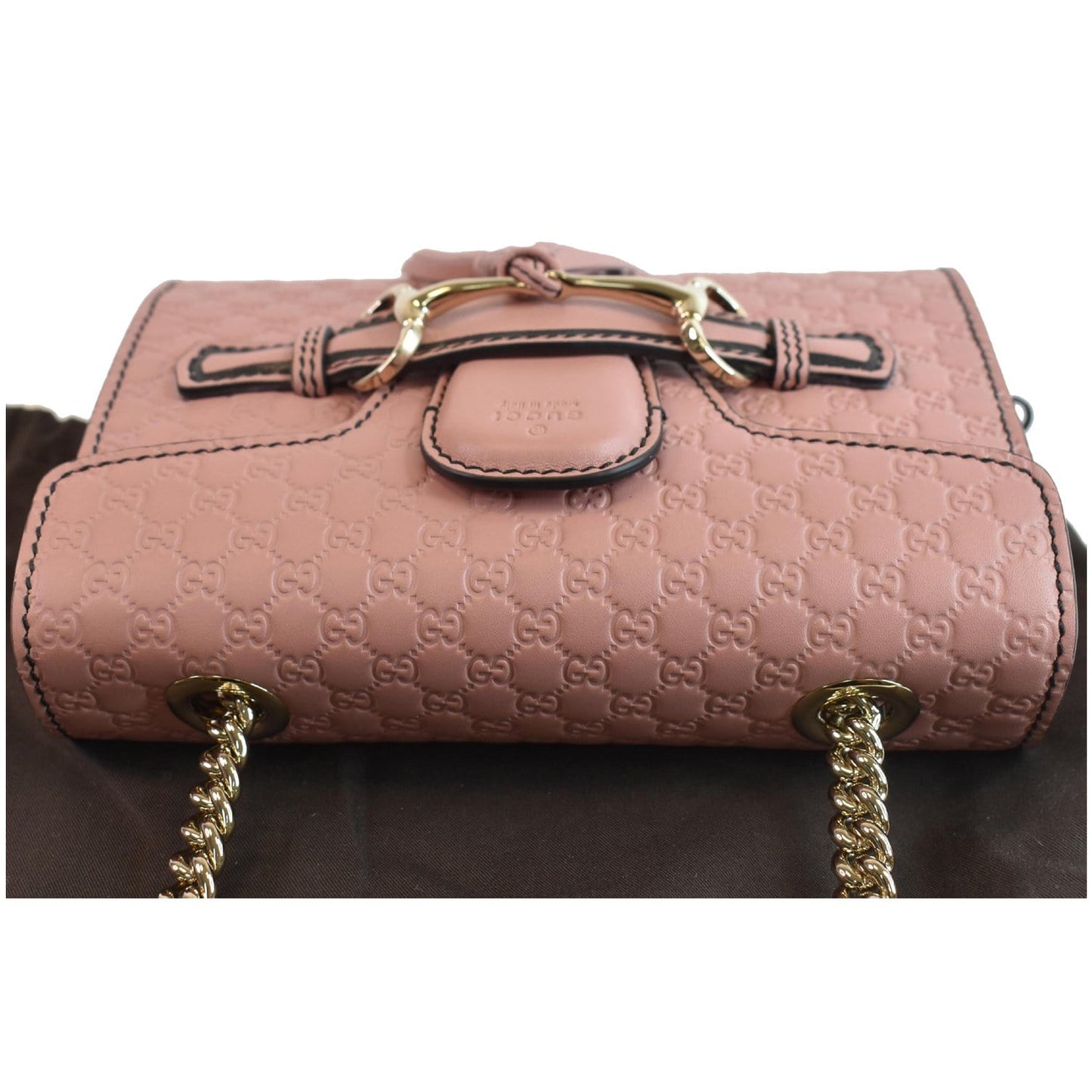 GUCCI Emily Mini Micro GG Guccissima Leather Shoulder Bag Pink 449636