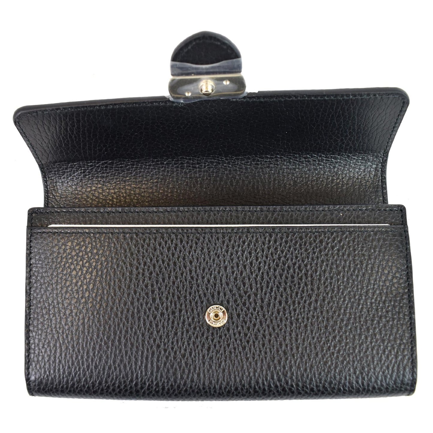 GUCCI GG Interlocking Continental Leather Wallet Black 598166