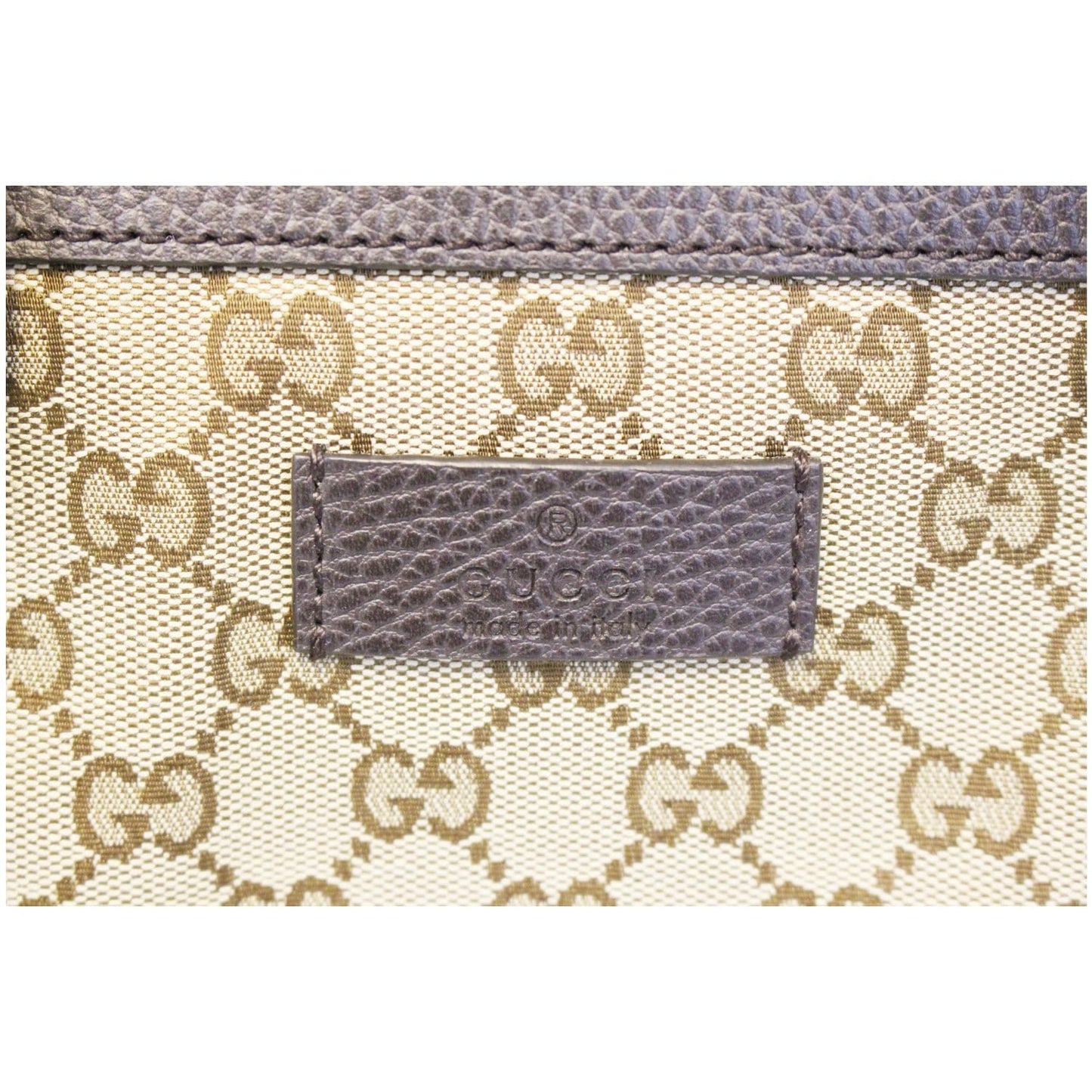 GUCCI GG Canvas Tote Travel Bag Beige