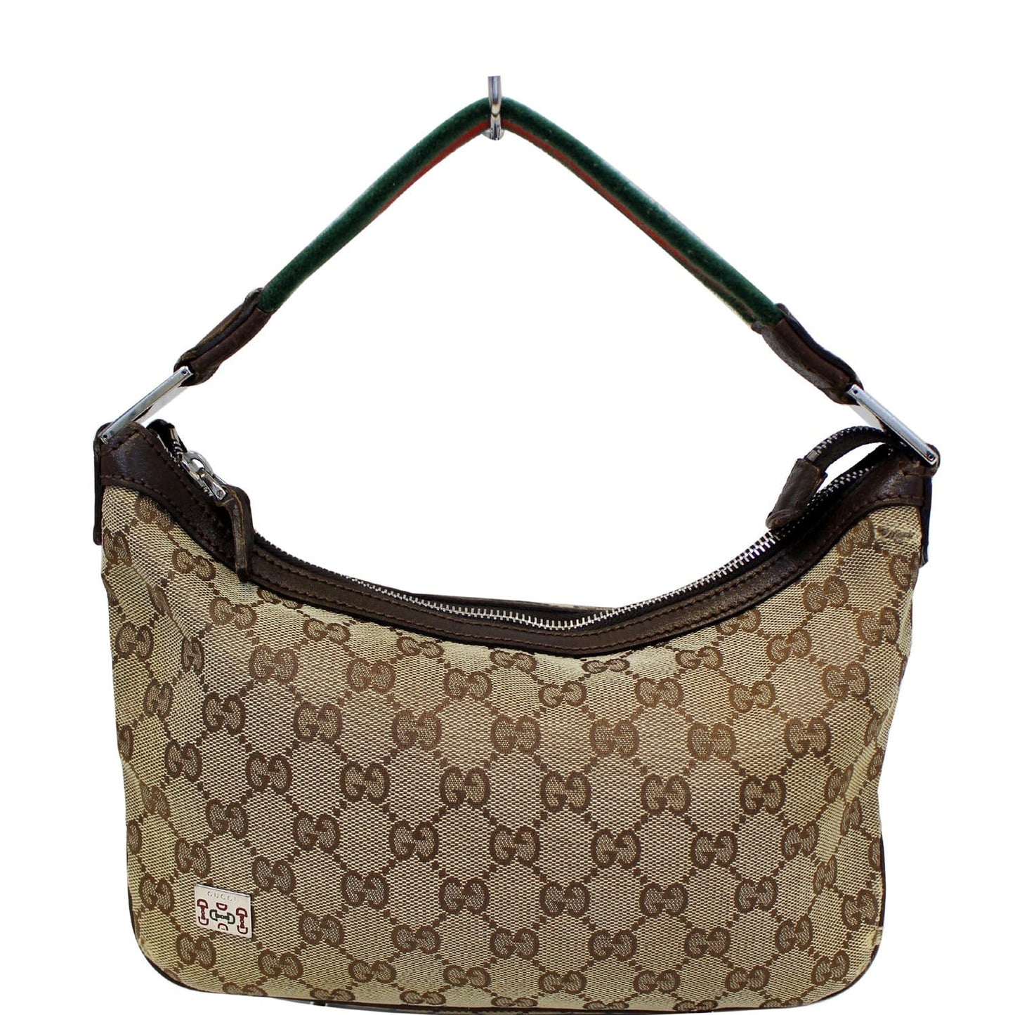 GUCCI GG Canvas Horsebit Hobo Bag Beige