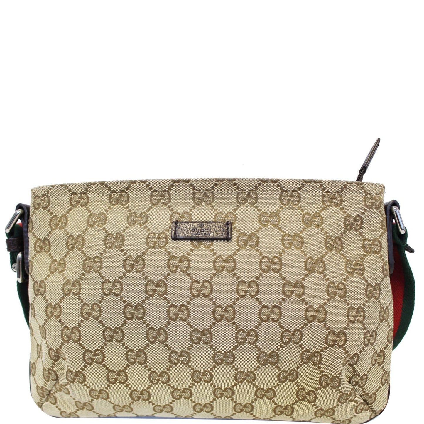 GUCCI GG Canvas Web Shoulder Crossbody Bag Beige 189749
