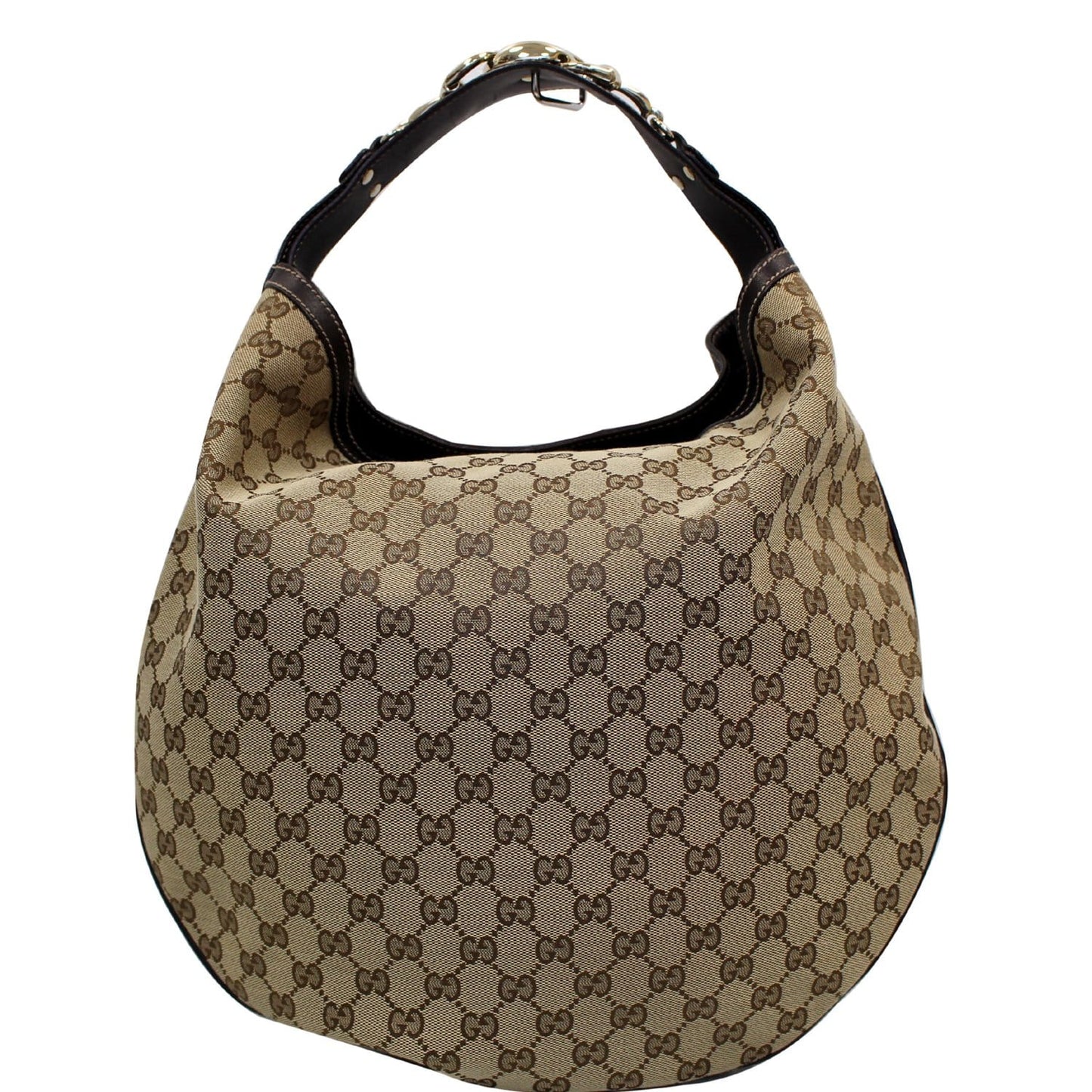 GUCCI GG Canvas Horsebit Catena Hobo Bag Beige 170014