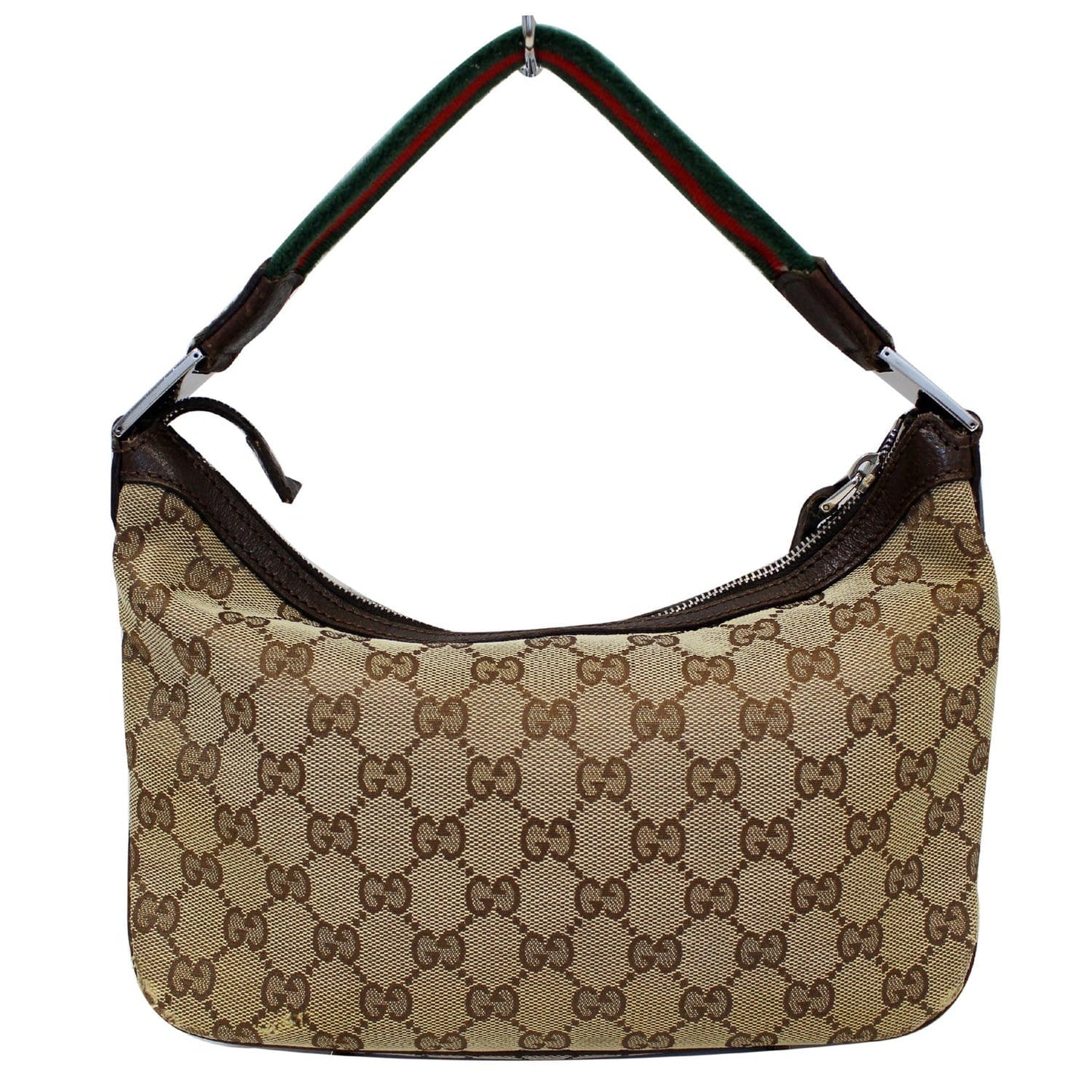 GUCCI GG Canvas Horsebit Hobo Bag Beige