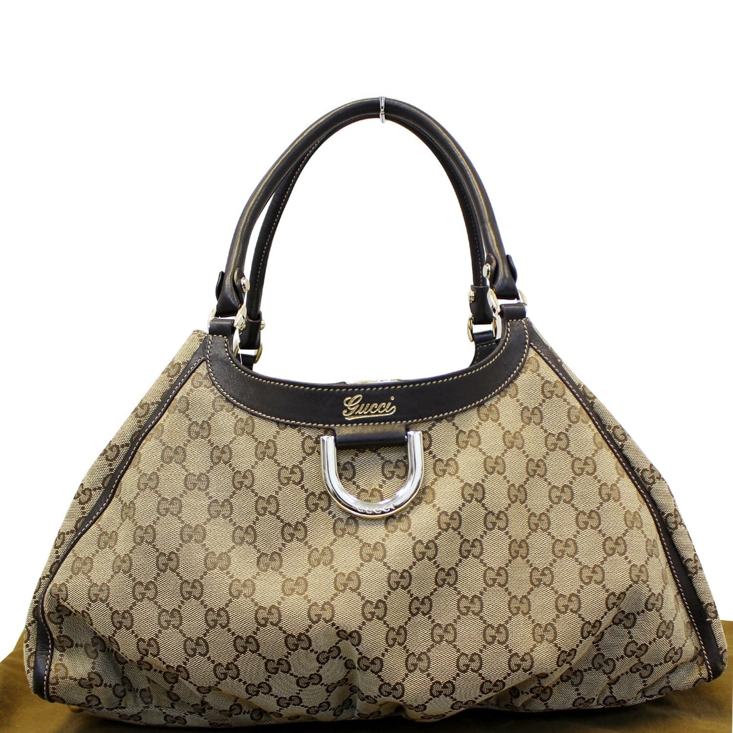 GUCCI GG Canvas D Ring Large Hobo Bag 189835
