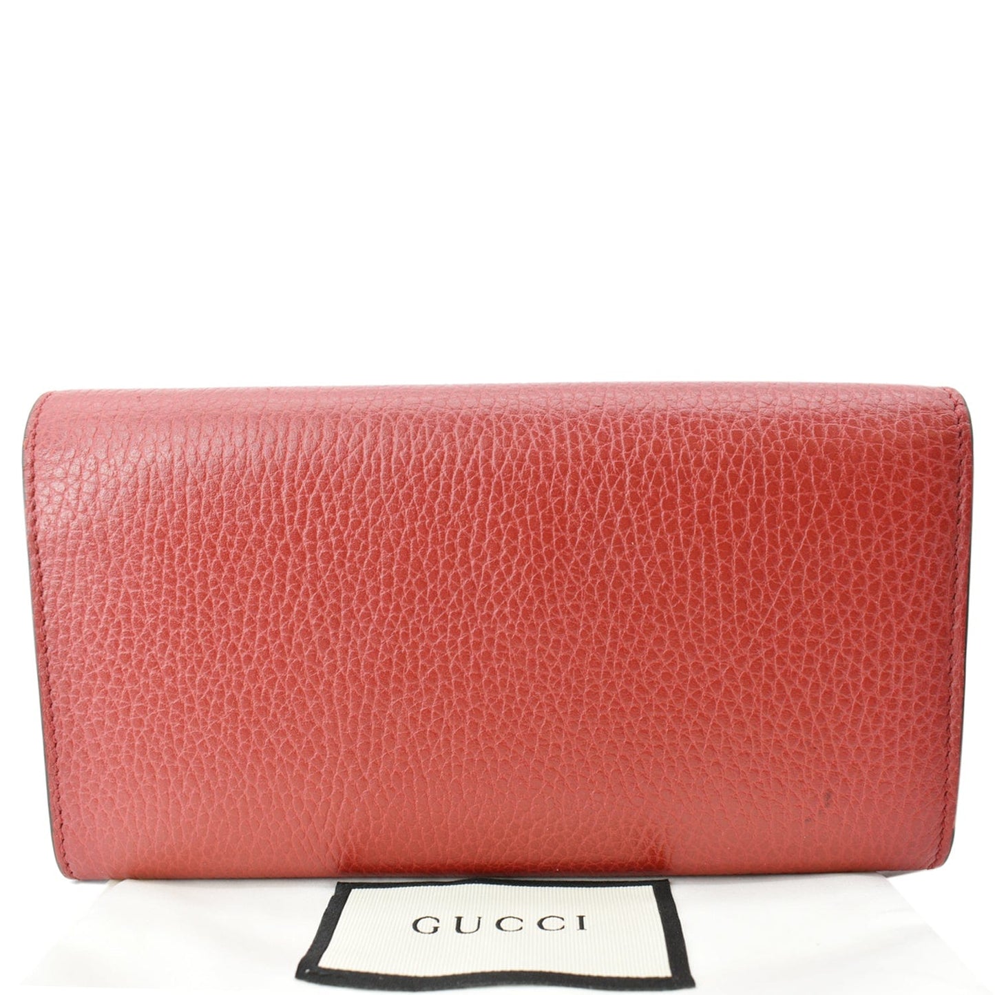 GUCCI GG Interlocking Continental Leather Wallet Red 598166